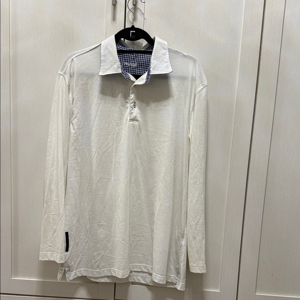 Men’s White Long Sleeve pajama sleep Shirt Large